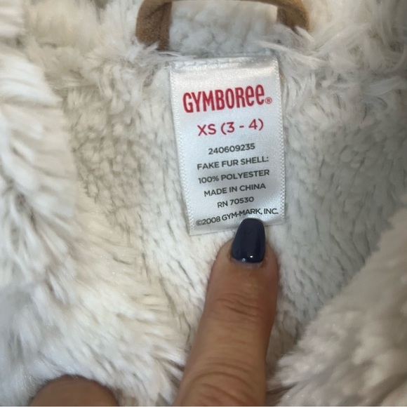 Gymboree Gingerbread Tan and White Faux Sherling Button Down Coat SZ 3 - Picture 6 of 12